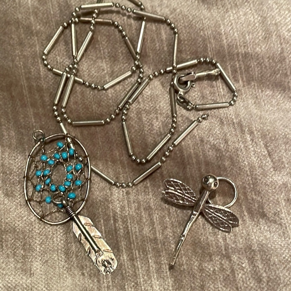 Silver Bundle Scrap Chain and two charms